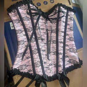 Pink/Black Lace Corset